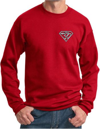 Mens Yoga Sweatshirt Super OM Pocket Print Sweat Shirt