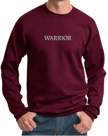Mens Yoga Sweatshirt Warrior Text Sweat Shirt