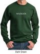 Mens Yoga Sweatshirt Warrior Text Sweat Shirt