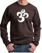 Mens Yoga Sweatshirt White Distressed OM Sweat Shirt