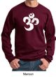 Mens Yoga Sweatshirt White Distressed OM Sweat Shirt
