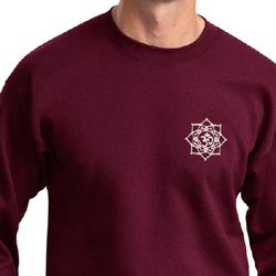 Mens Yoga Sweatshirt White Lotus OM Pocket Print Sweat Shirt Mens Yoga Sweatshirt White Lotus OM Pocket Print Sweat Shirt
