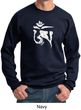 Mens Yoga Sweatshirt White Tibetan Om Sweat Shirt