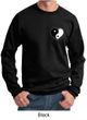 Mens Yoga Sweatshirt Yin Yang Heart Pocket Print Sweat Shirt