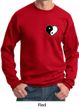 Mens Yoga Sweatshirt Yin Yang Heart Pocket Print Sweat Shirt