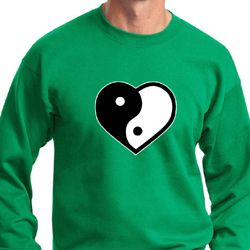 Mens Yoga Sweatshirt Yin Yang Heart Sweat Shirt Mens Yoga Sweatshirt Yin Yang Heart Sweat Shirt
