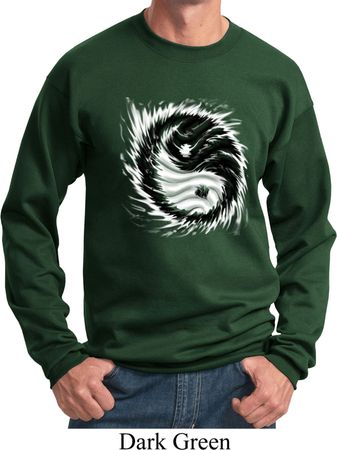 Mens Yoga Sweatshirt Yin Yang Sun Sweat Shirt