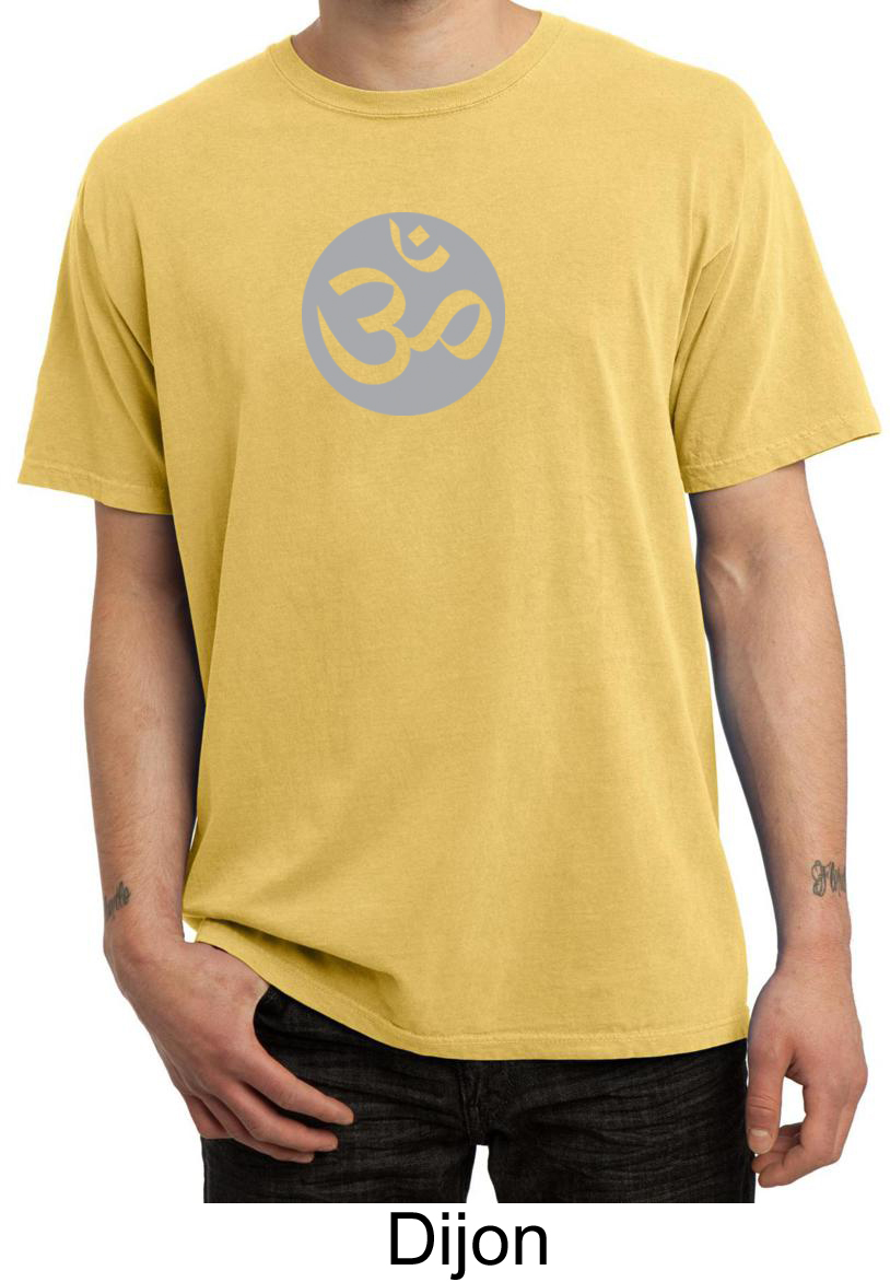 Mens Yoga Tshirt Om Symbol Meditation Adult Pigment Dyed Tee Shirt