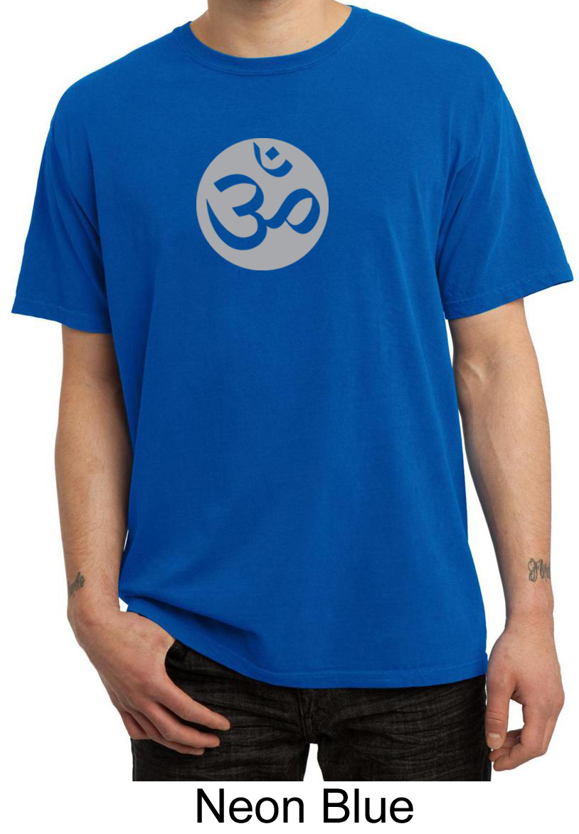 Mens Yoga Tshirt Om Symbol Meditation Adult Pigment Dyed Tee Shirt