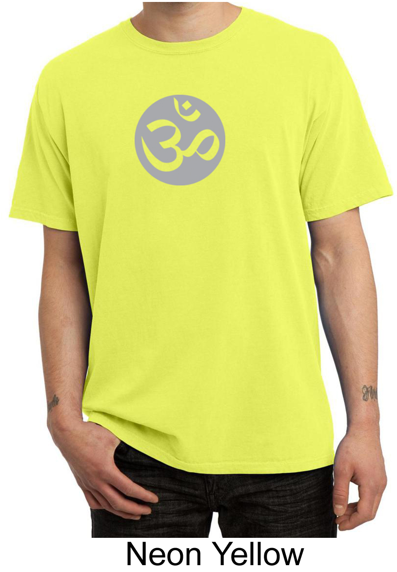 Mens Yoga Tshirt Om Symbol Meditation Adult Pigment Dyed Tee Shirt
