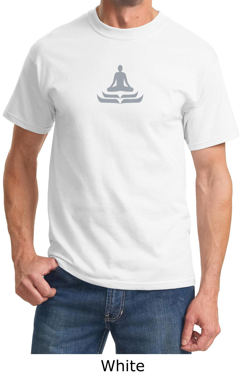 Mens Yoga Tshirt Lotus Pose Meditation Adult Tee Shirt Lotus Pose