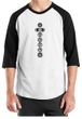 Mens Yoga T-shirt 7 Chakras Black Print Raglan Shirt