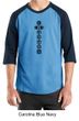 Mens Yoga T-shirt 7 Chakras Black Print Raglan Shirt