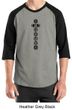Mens Yoga T-shirt 7 Chakras Black Print Raglan Shirt