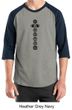 Mens Yoga T-shirt 7 Chakras Black Print Raglan Shirt
