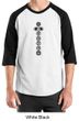 Mens Yoga T-shirt 7 Chakras Black Print Raglan Shirt