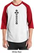 Mens Yoga T-shirt 7 Chakras Black Print Raglan Shirt