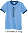 Mens Yoga T-shirt 7 Chakras Black Print Ringer Shirt