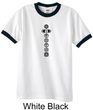 Mens Yoga T-shirt 7 Chakras Black Print Ringer Shirt