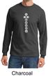Mens Yoga T-shirt 7 Chakras White Print Long Sleeve Shirt