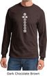 Mens Yoga T-shirt 7 Chakras White Print Long Sleeve Shirt