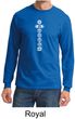 Mens Yoga T-shirt 7 Chakras White Print Long Sleeve Shirt