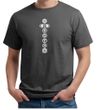 Mens Yoga T-shirt 7 Chakras White Print Organic Shirt