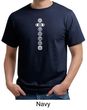 Mens Yoga T-shirt 7 Chakras White Print Organic Shirt