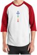 Mens Yoga T-shirt 7 Colored Chakras Raglan Shirt