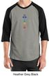 Mens Yoga T-shirt 7 Colored Chakras Raglan Shirt