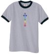 Mens Yoga T-shirt 7 Colored Chakras Ringer Shirt