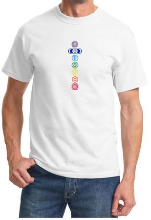 Mens Yoga T-shirt 7 Colored Chakras Tee Shirt