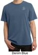 Mens Yoga T-shirt Aum Hindu Patch Pocket Print Pigment Dyed Tee Shirt
