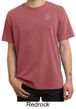 Mens Yoga T-shirt Aum Hindu Patch Pocket Print Pigment Dyed Tee Shirt