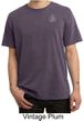 Mens Yoga T-shirt Aum Hindu Patch Pocket Print Pigment Dyed Tee Shirt