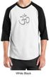 Mens Yoga T-shirt - Aum Symbol Adult 3/4 Sleeve Raglan Tee Shirt