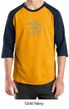 Mens Yoga T-shirt - Aum Symbol Adult 3/4 Sleeve Raglan Tee Shirt