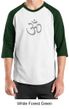 Mens Yoga T-shirt - Aum Symbol Adult 3/4 Sleeve Raglan Tee Shirt