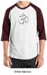 Mens Yoga T-shirt - Aum Symbol Adult 3/4 Sleeve Raglan Tee Shirt