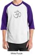 Mens Yoga T-shirt - Aum Symbol Adult 3/4 Sleeve Raglan Tee Shirt