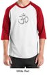 Mens Yoga T-shirt - Aum Symbol Adult 3/4 Sleeve Raglan Tee Shirt