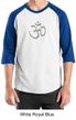 Mens Yoga T-shirt - Aum Symbol Adult 3/4 Sleeve Raglan Tee Shirt
