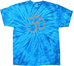 Mens Yoga T-shirt - Aum Symbol Adult Spider Royal Tie Dye Tee Shirt