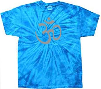 Mens Yoga T-shirt - Aum Symbol Adult Spider Royal Tie Dye Tee Shirt