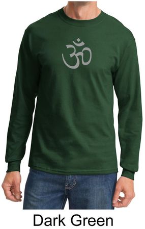 Mens Yoga T-shirt - Aum Symbol Meditation Adult Long Sleeve Shirt