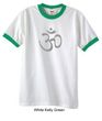 Mens Yoga T-shirt - Aum Symbol Meditation Adult Ringer Tee Shirt