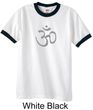 Mens Yoga T-shirt - Aum Symbol Meditation Adult Ringer Tee Shirt
