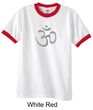 Mens Yoga T-shirt - Aum Symbol Meditation Adult Ringer Tee Shirt