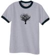 Mens Yoga T-Shirt Black Tree of Life Ringer Shirt