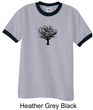 Mens Yoga T-Shirt Black Tree of Life Ringer Shirt